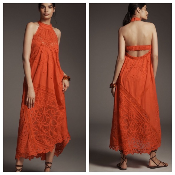 NWT Anthropologie Halter Cutwork Lace Dress, XS - Picture 5 of 17